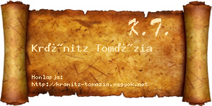 Kránitz Tomázia névjegykártya